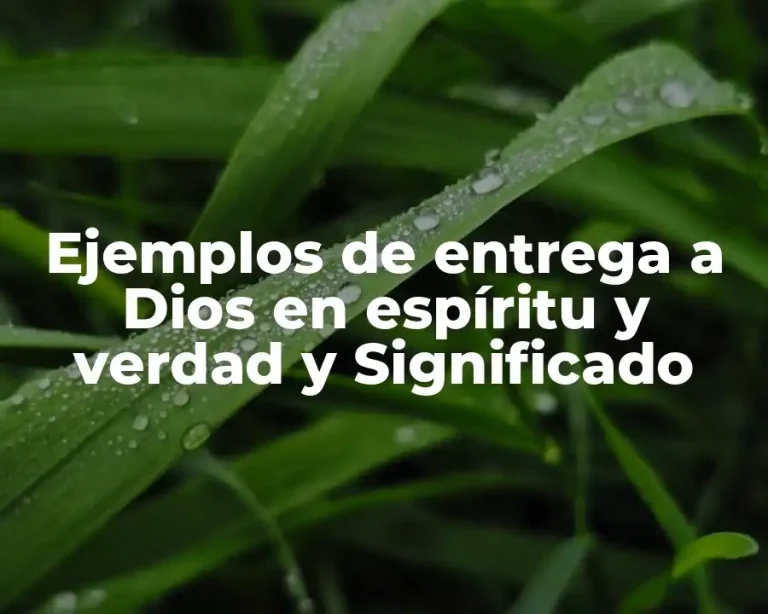 Ejemplos de entrega a Dios en espíritu y verdad y Significado