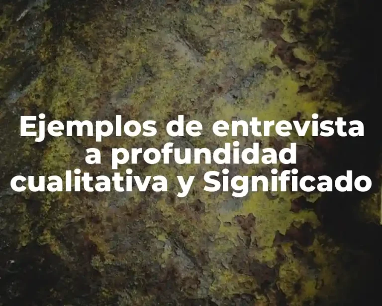 Ejemplos de entrevista a profundidad cualitativa y Significado