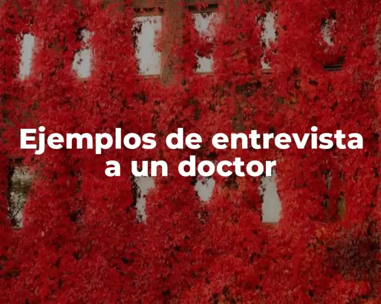 Ejemplos de entrevista a un doctor