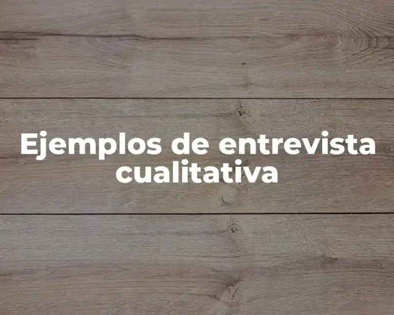 Ejemplos de entrevista cualitativa