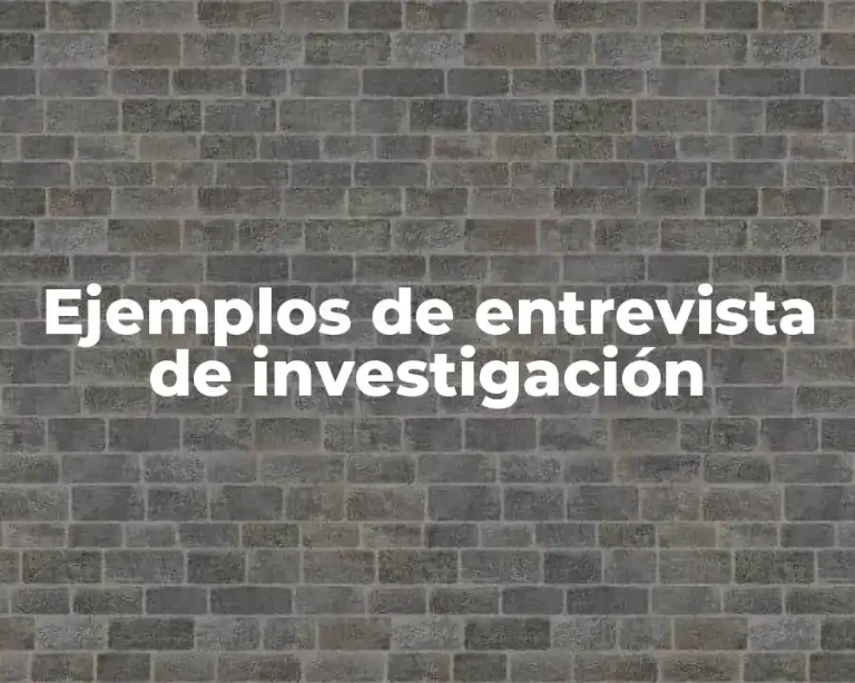 Ejemplos de entrevista de investigación