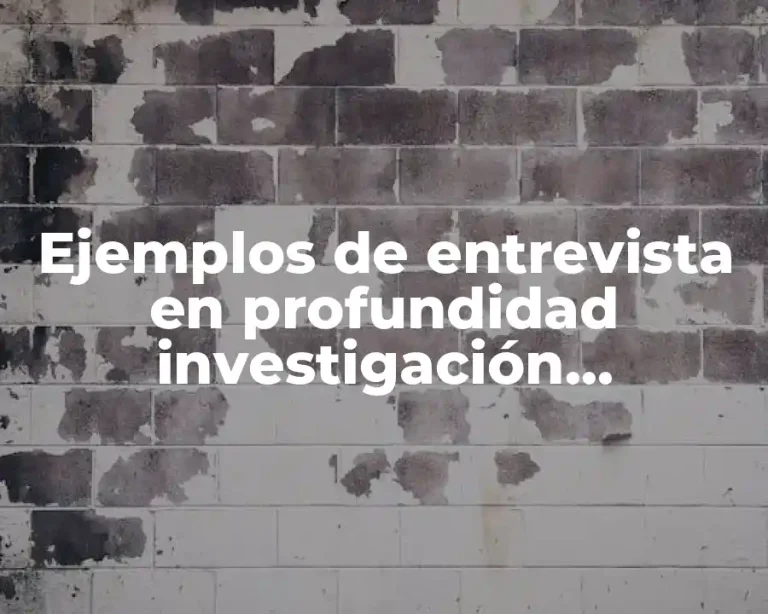 Ejemplos de entrevista en profundidad investigación cualitativa