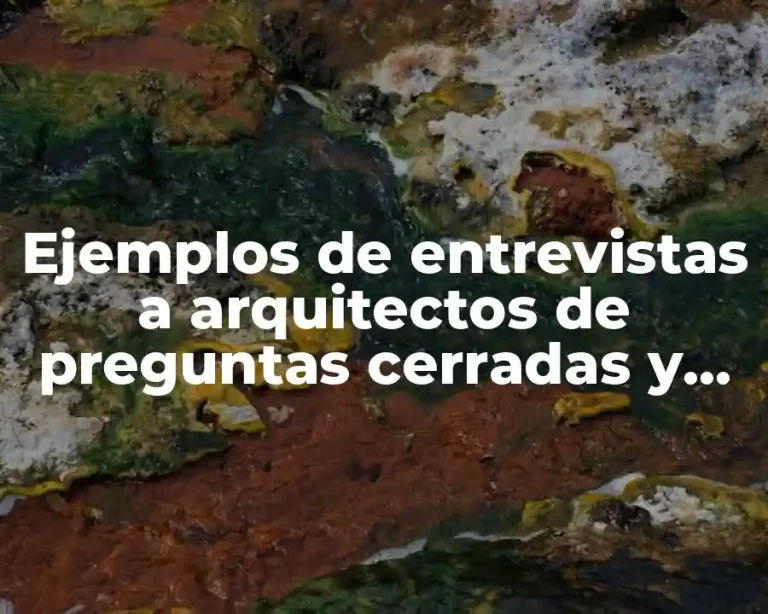 Ejemplos de entrevistas a arquitectos de preguntas cerradas y Significado