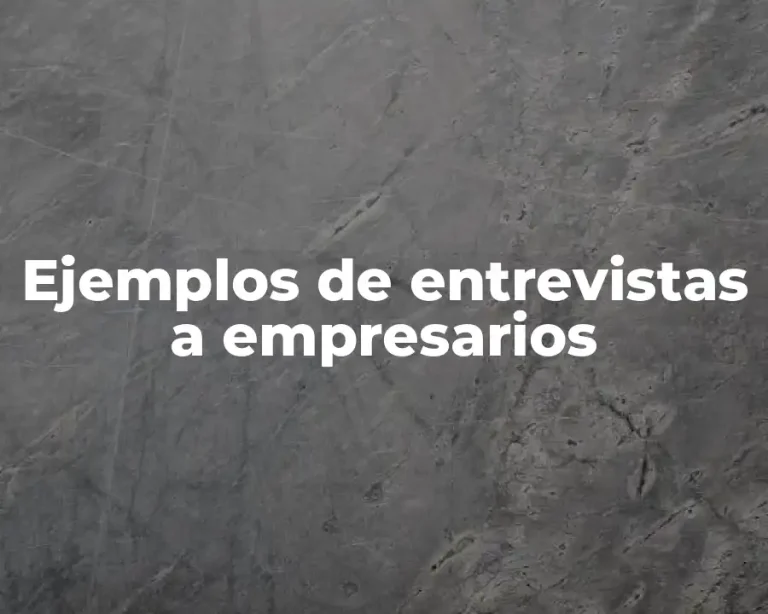 Ejemplos de entrevistas a empresarios