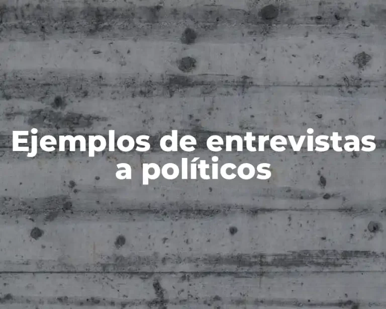 Ejemplos de entrevistas a políticos