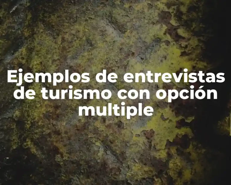 Ejemplos de entrevistas de turismo con opción multiple