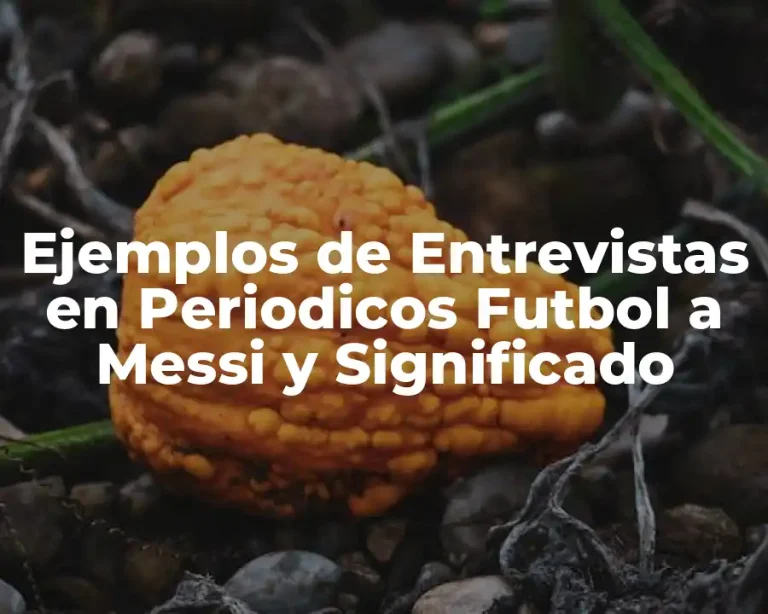 Ejemplos de Entrevistas en Periodicos Futbol a Messi y Significado