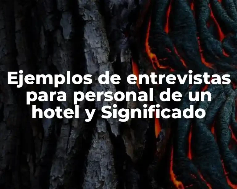 Ejemplos de entrevistas para personal de un hotel y Significado