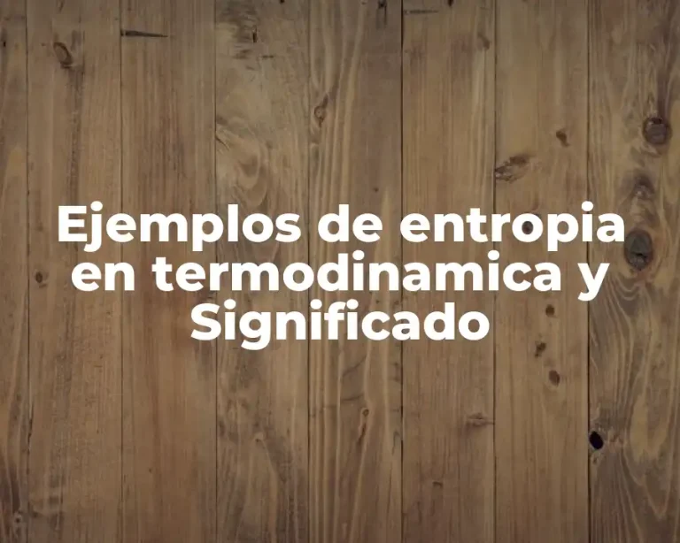 Ejemplos de entropia en termodinamica y Significado