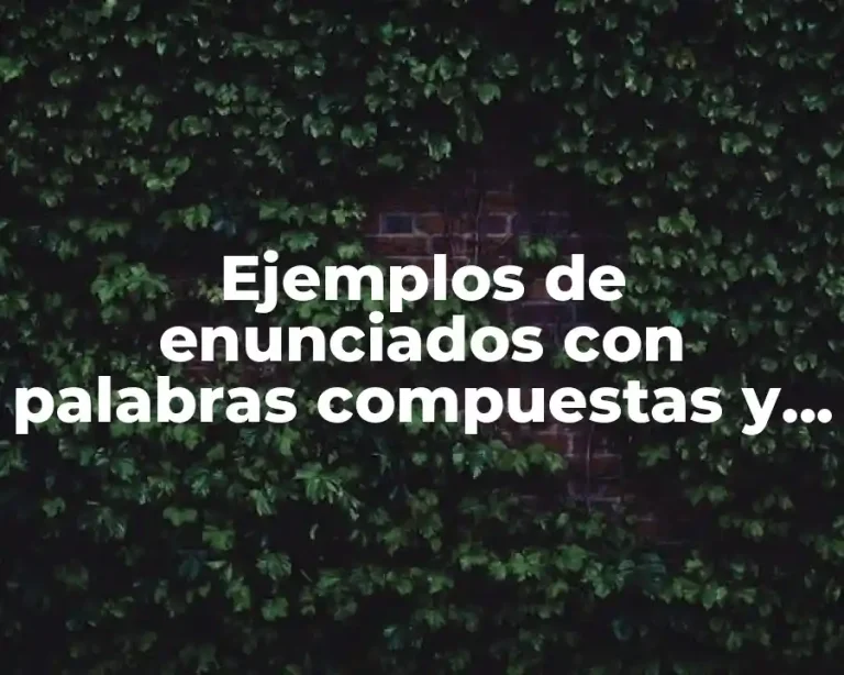 Ejemplos de enunciados con palabras compuestas y Significado