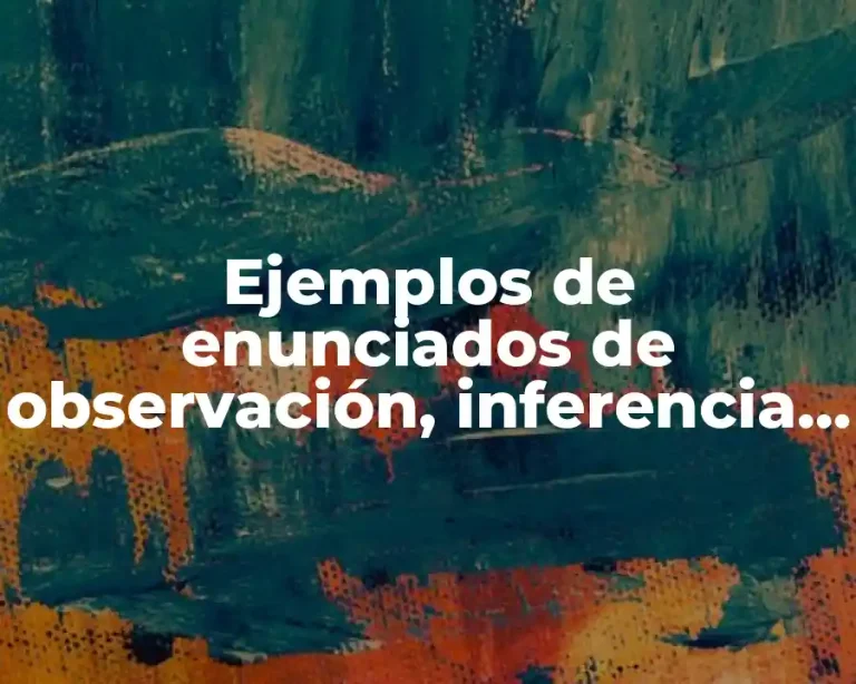 Ejemplos de enunciados de observación, inferencia y valor
