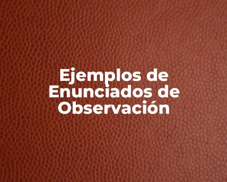 Ejemplos de Enunciados de Observación