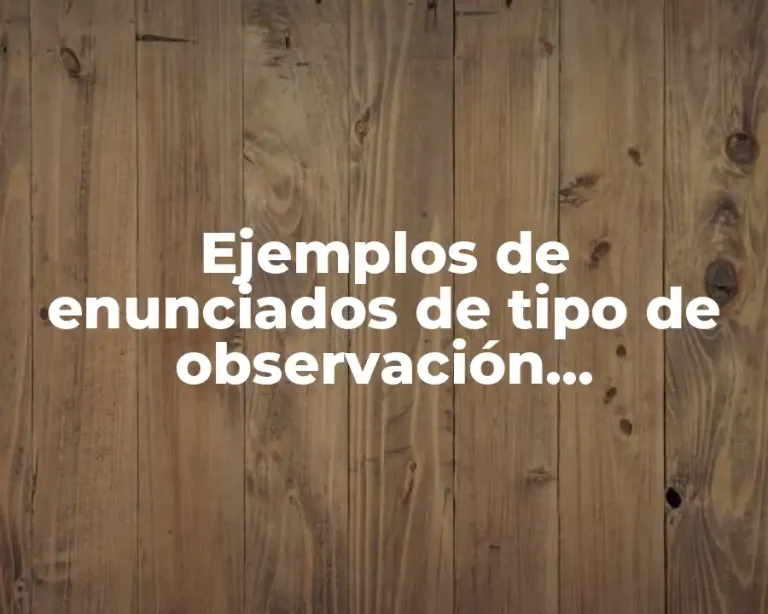 Ejemplos de enunciados de tipo de observación identificado