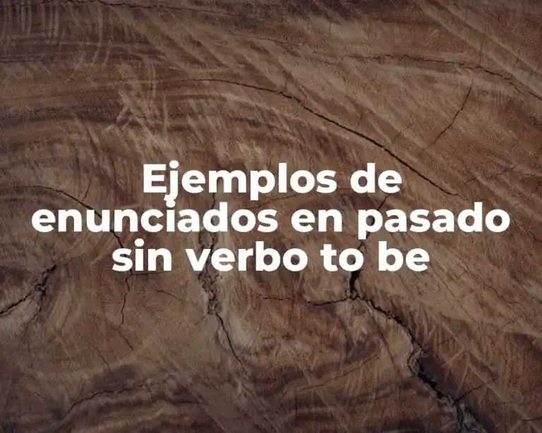 Ejemplos de enunciados en pasado sin verbo to be