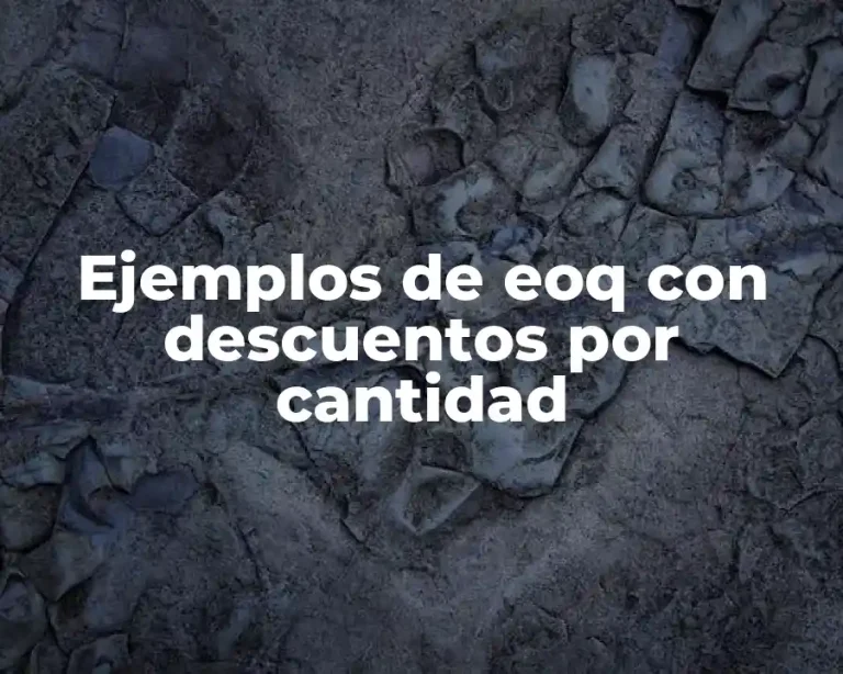 Ejemplos de eoq con descuentos por cantidad