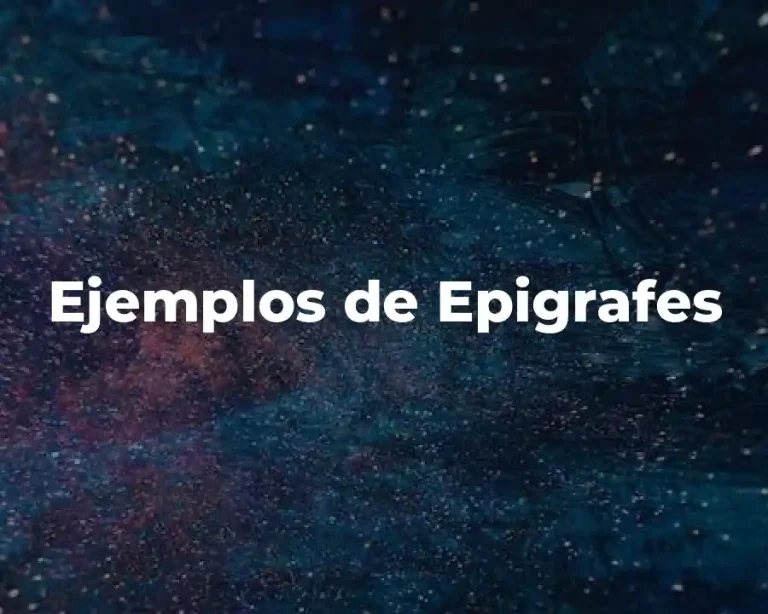 Ejemplos de Epigrafes