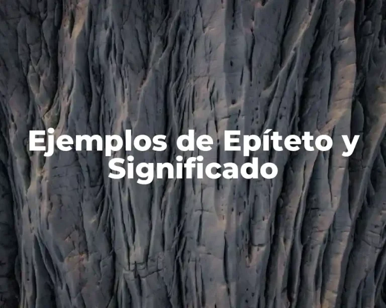 Ejemplos de Epíteto y Significado