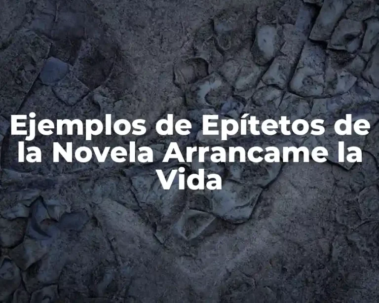 Ejemplos de Epítetos de la Novela Arrancame la Vida