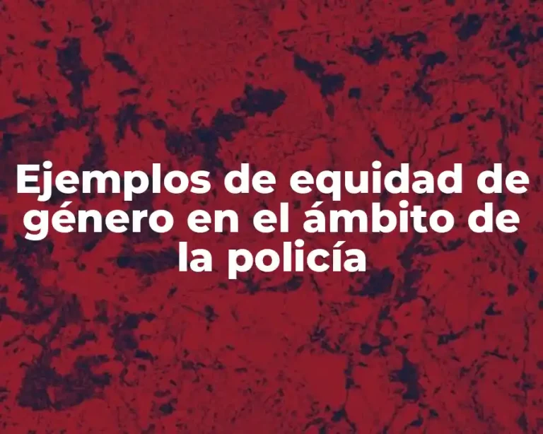 Ejemplos de equidad de género en el ámbito de la policía