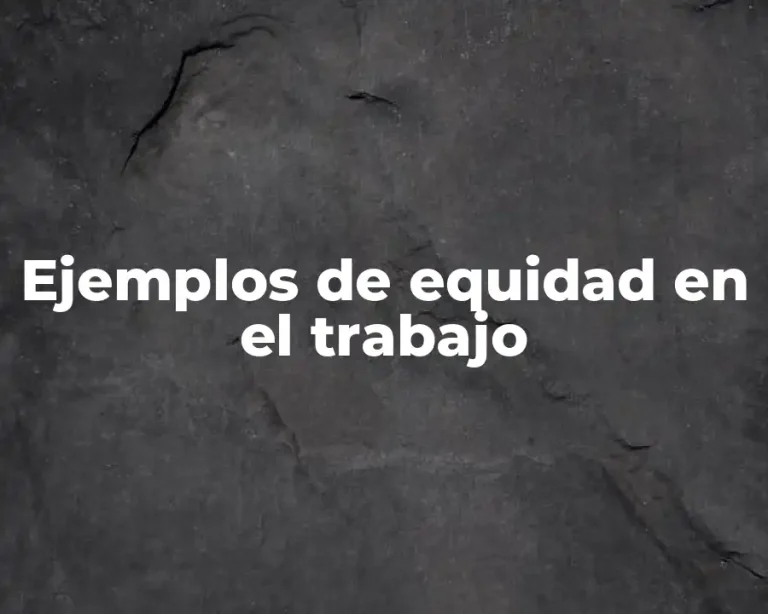 Ejemplos de equidad en el trabajo