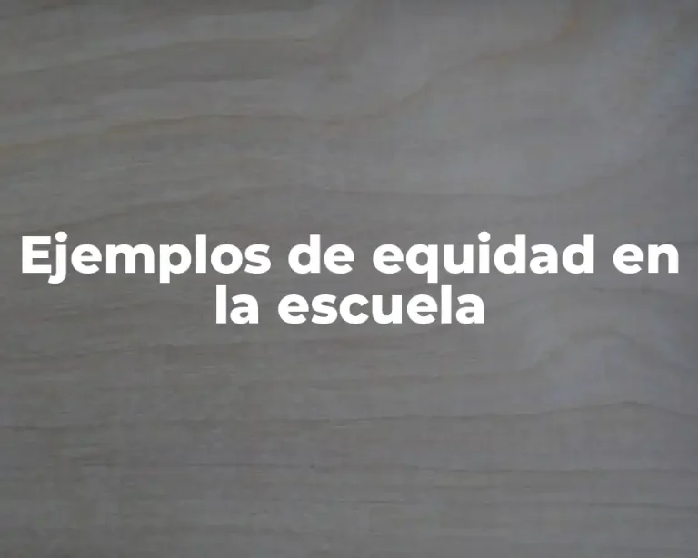 Ejemplos de equidad en la escuela