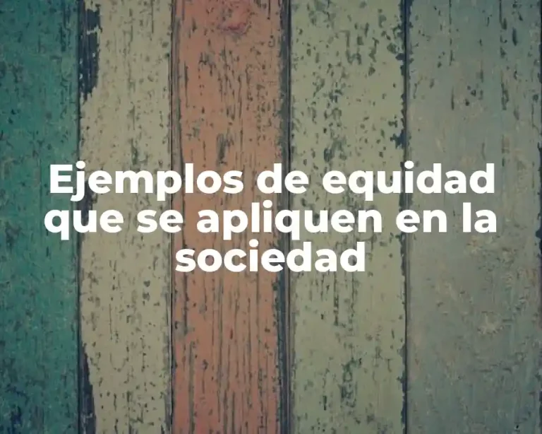 Ejemplos de equidad que se apliquen en la sociedad