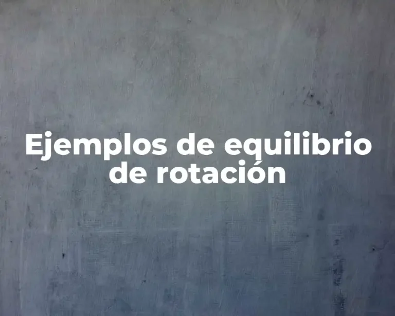 Ejemplos de equilibrio de rotación