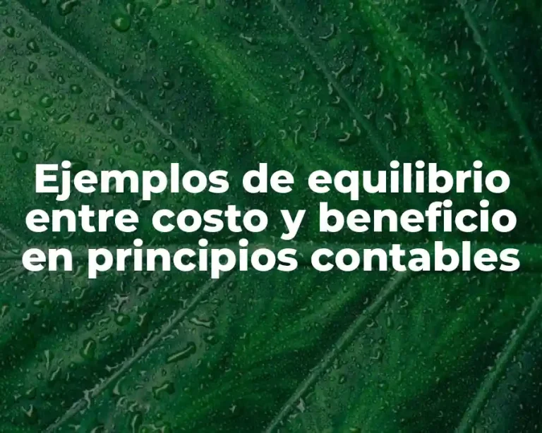 Ejemplos de equilibrio entre costo y beneficio en principios contables