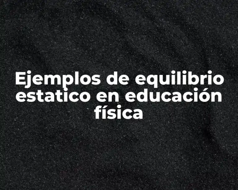 Ejemplos de equilibrio estatico en educación física