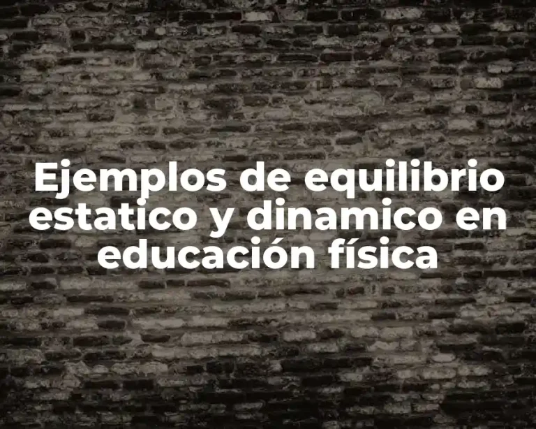 Ejemplos de equilibrio estatico y dinamico en educación física