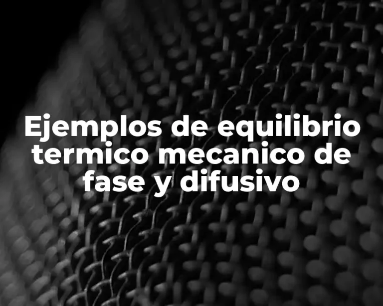 Ejemplos de equilibrio termico mecanico de fase y difusivo