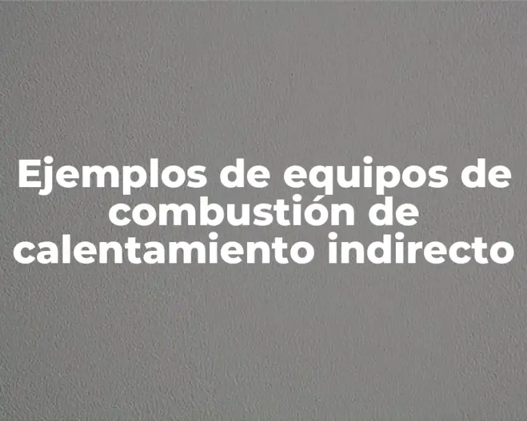 Ejemplos de equipos de combustión de calentamiento indirecto