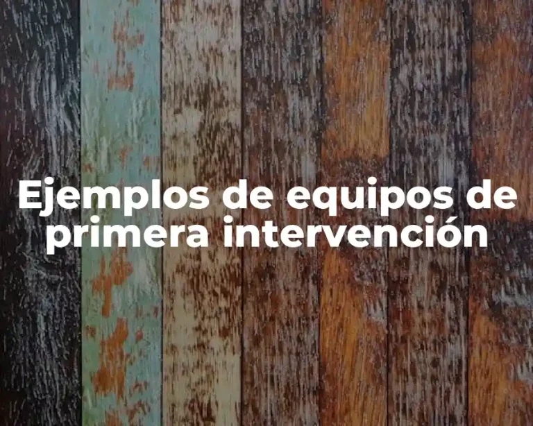 Ejemplos de equipos de primera intervención