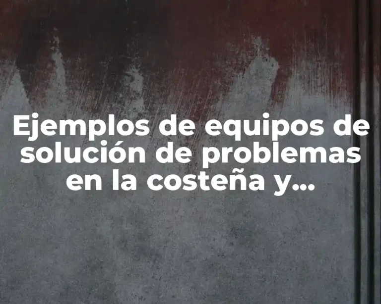 Ejemplos de equipos de solución de problemas en la costeña y Significado