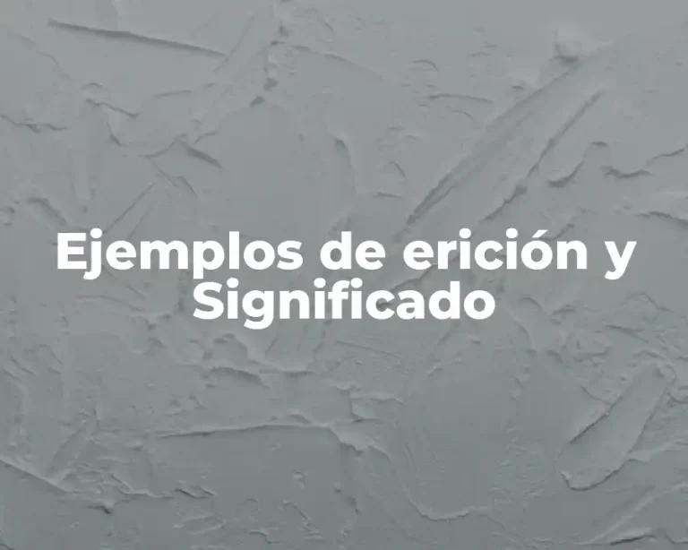 Ejemplos de erición y Significado