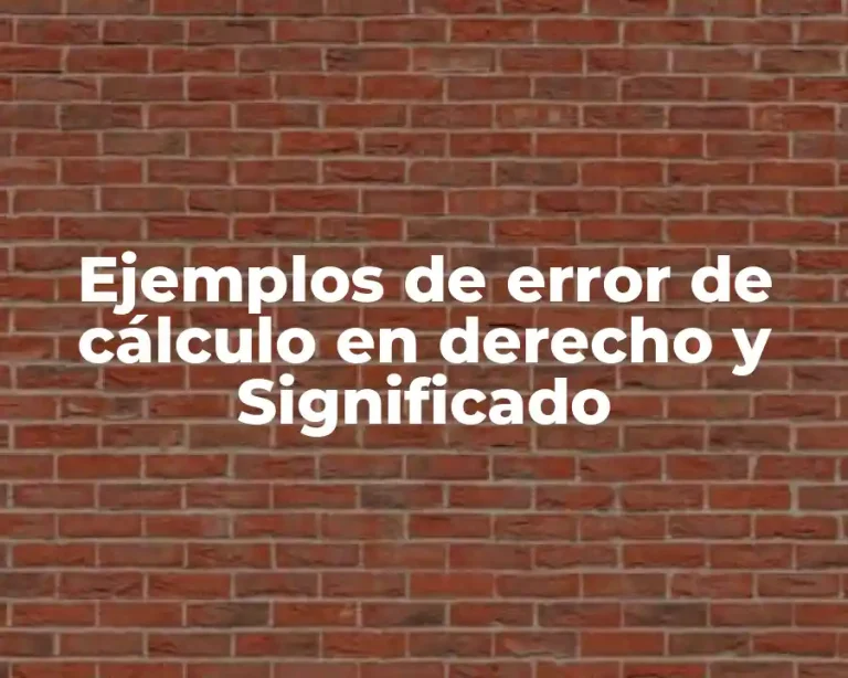 Ejemplos de error de cálculo en derecho y Significado