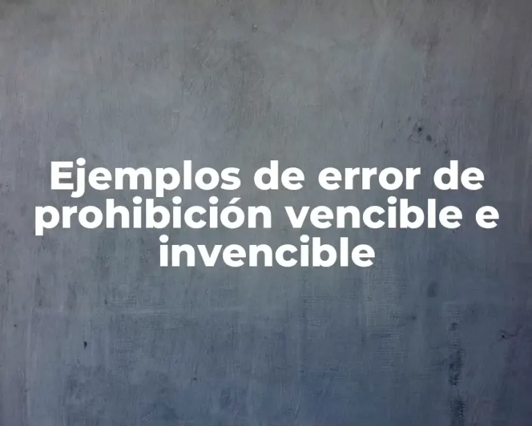 Ejemplos de error de prohibición vencible e invencible