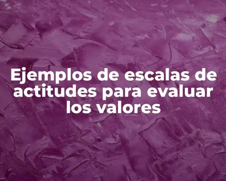 Ejemplos de escalas de actitudes para evaluar los valores