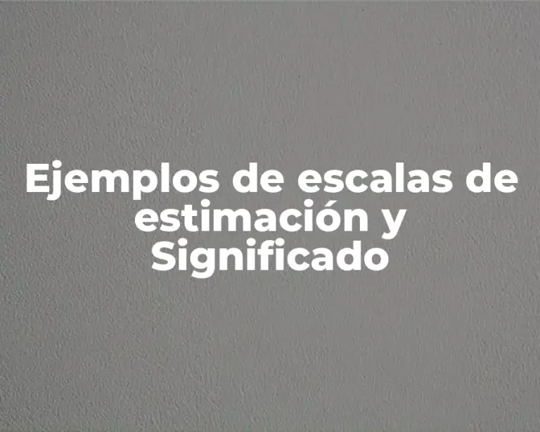 Ejemplos de escalas de estimación y Significado