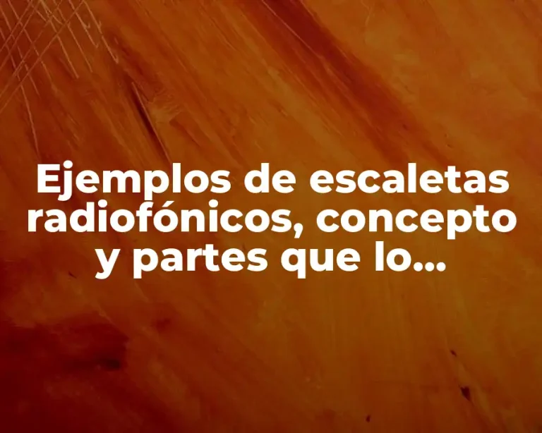 Ejemplos de escaletas radiofónicos, concepto y partes que lo conforman