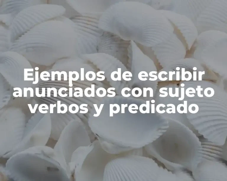 Ejemplos de escribir anunciados con sujeto verbos y predicado