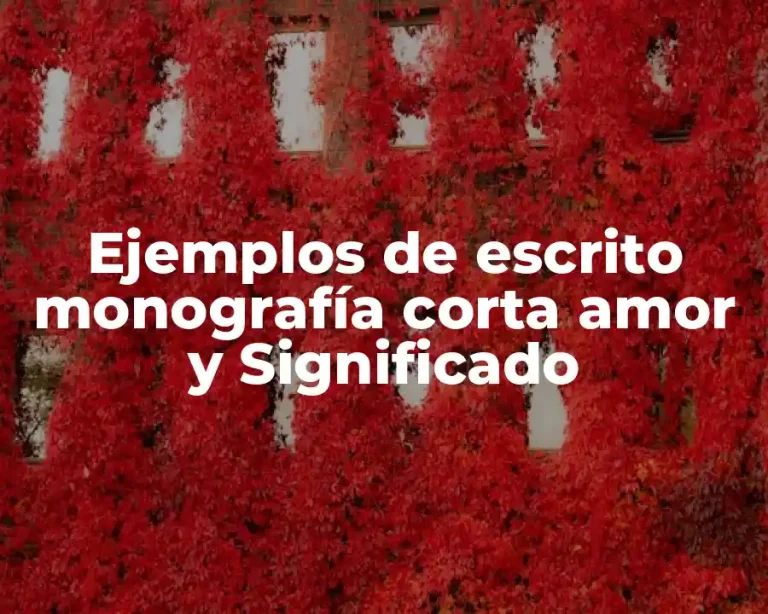 Ejemplos de escrito monografía corta amor y Significado