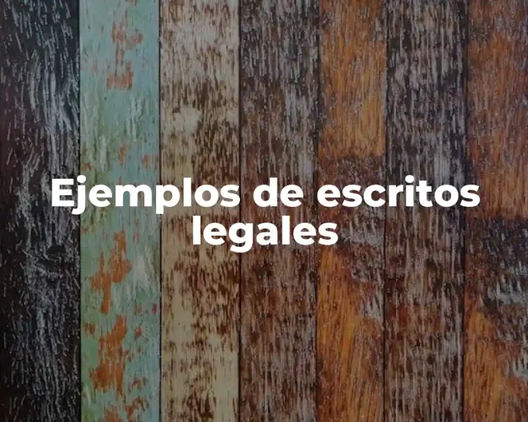 Ejemplos de escritos legales