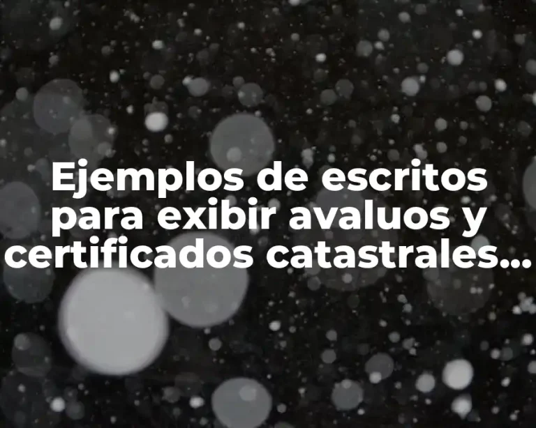 Ejemplos de escritos para exibir avaluos y certificados catastrales y Significado