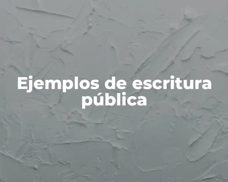 Ejemplos de escritura pública