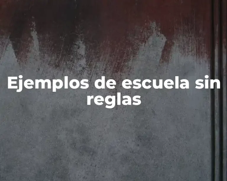 Ejemplos de escuela sin reglas