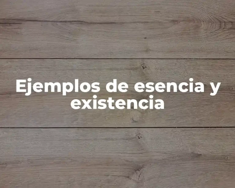 Ejemplos de esencia y existencia