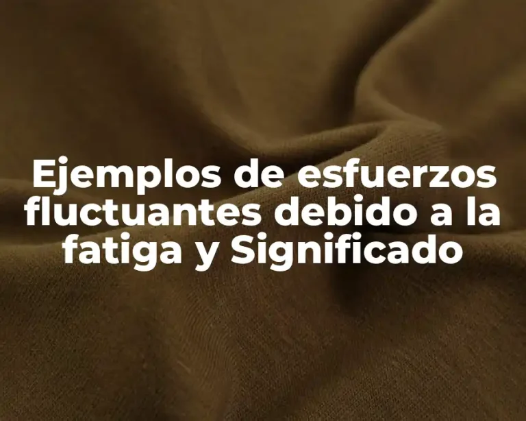 Ejemplos de esfuerzos fluctuantes debido a la fatiga y Significado