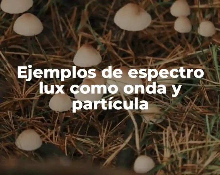 Ejemplos de espectro lux como onda y partícula
