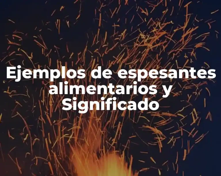 Ejemplos de espesantes alimentarios y Significado
